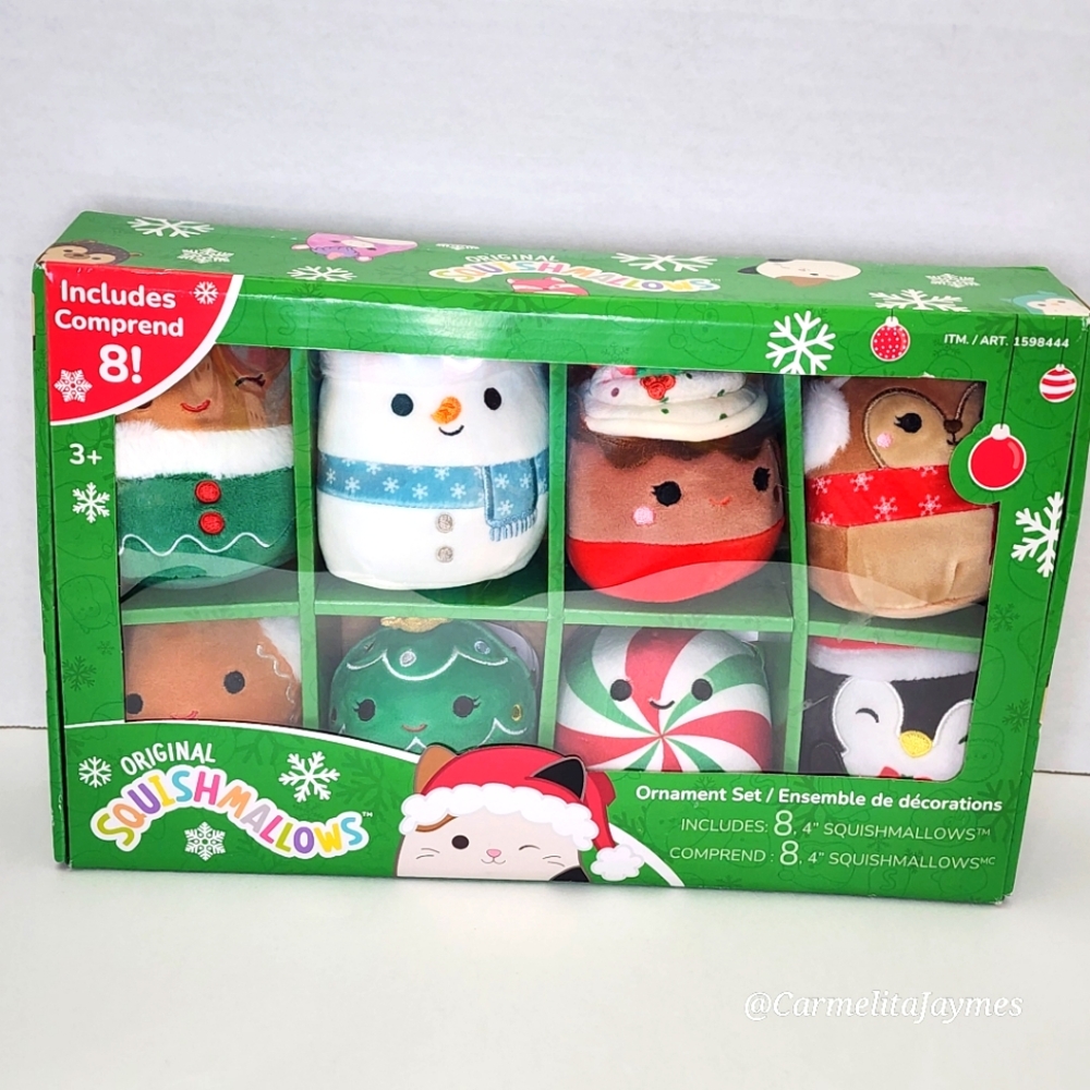 🌲 8 Piece 4" Plush Ornament Original Squishmallow Set ☆ NIB ☆
